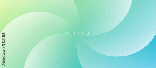 Abstract white spiral blade on blue and green pastel background. Modern minimal trendy shiny lines pattern. Vector illustration