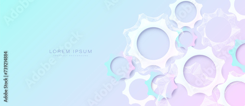 Gear or cogwheel. Settings or options. Teamwork. Low poly wireframe, lines. Illustration vector