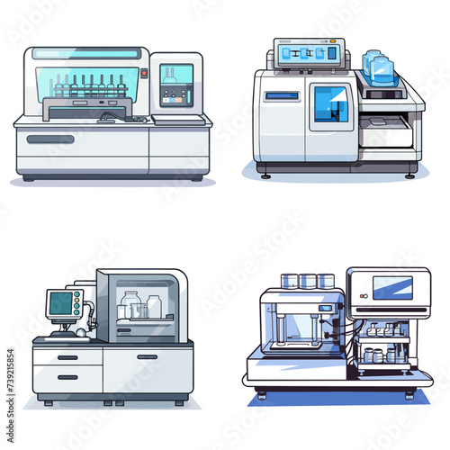 Lab Gel Documentation System (System for Imaging Gels) simple minimalist isolated in white background vector illustration