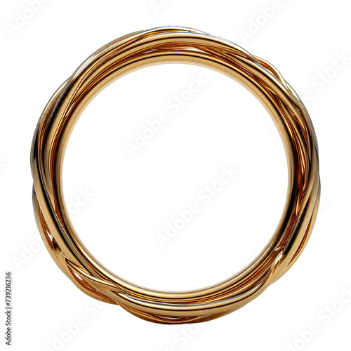 golden circle isolated in transparent background