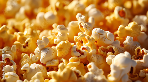 Classic popcorn background  movie snack closeup  top view