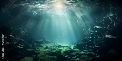 Exploring the enigmatic underwater voids that resemble entrances to underground caverns sparks curiosity. Concept Underwater Exploration, Underwater Caverns, Curiosity, Enigma, Mysteries of the Deep photo