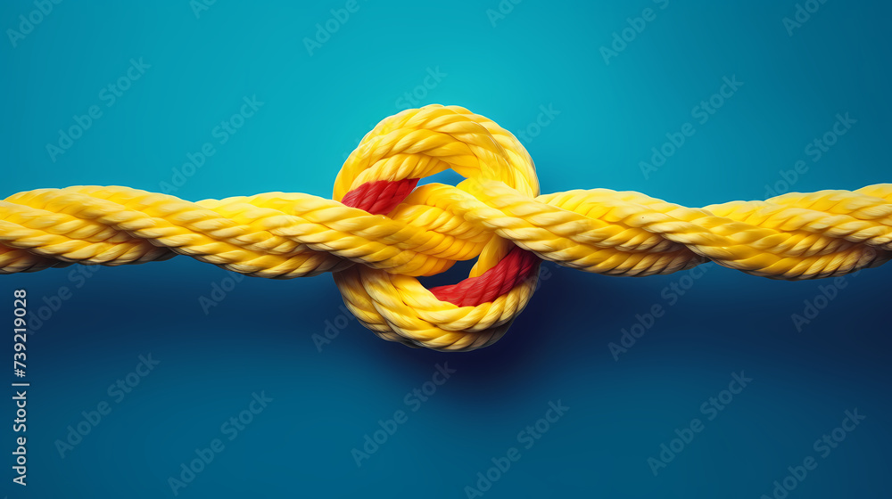 Fototapeta premium Many colorful ropes intertwined with each other