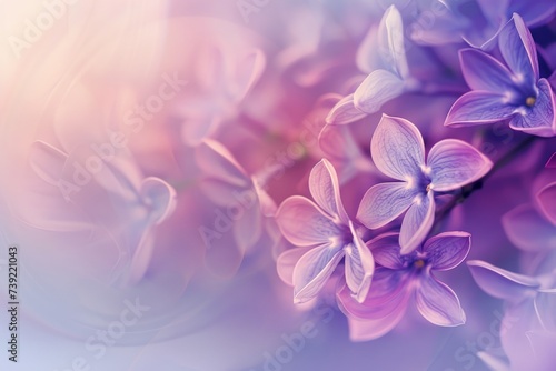 Lilac flowers in soft color and blur style for background. Abstract background awareness days in May in cream and lilac. 