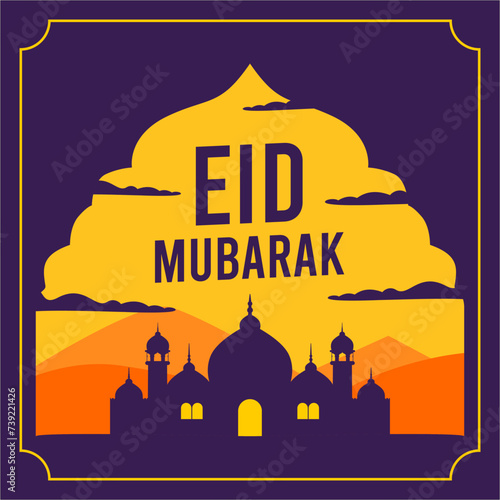 Eid mubarak islamic greetings background