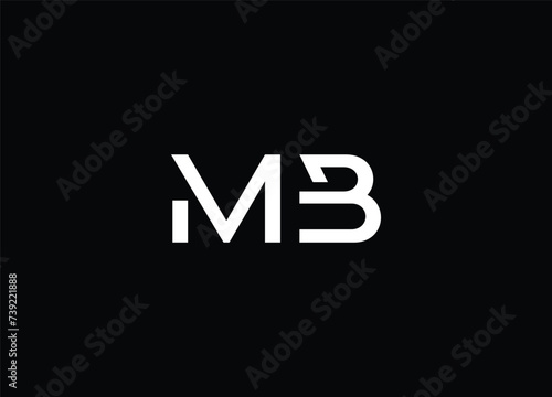MB Letter Logo Design with Creative Modern Trendy Typography and Black Colors. 