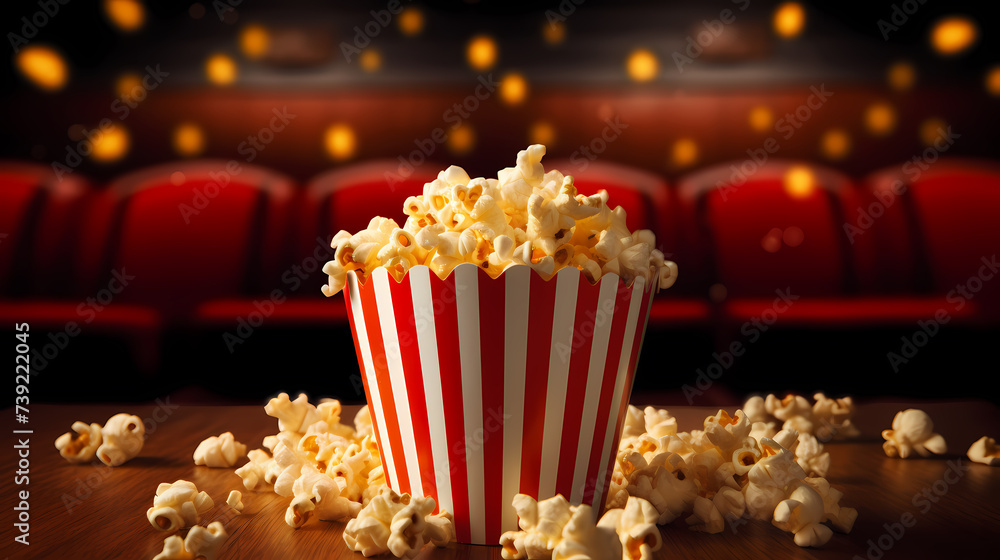 Popcorn explosion, snack background concept