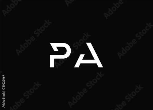 PA Letter Logo Design with Creative Modern Trendy Typography and Black Colors