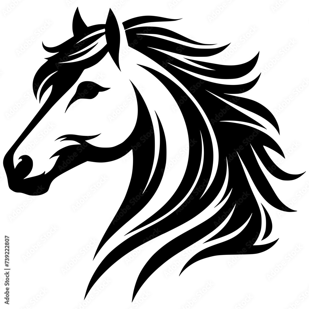 Horse head silhouette Horse head silhouette