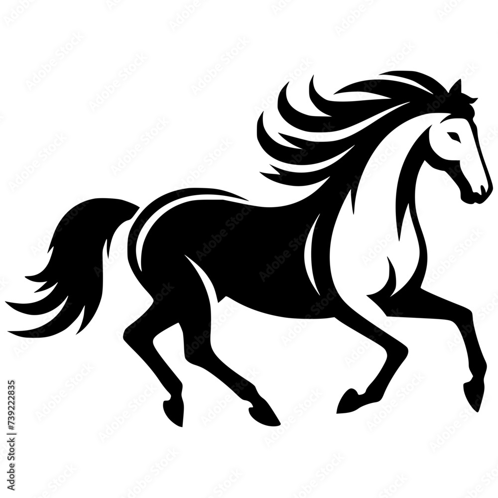 Silhouette of a horse running Silhouette of a horse running