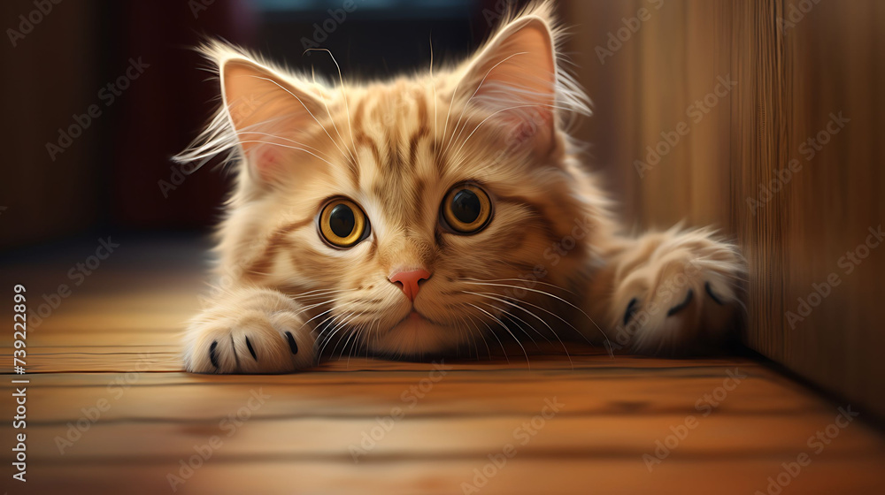 A cat with a cute sideways glance.