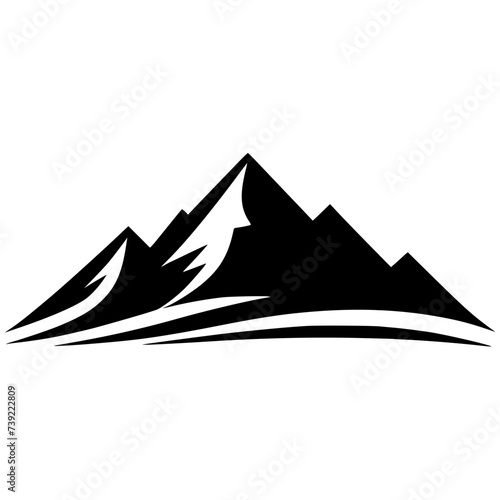 Mountain climbing logo silhouette