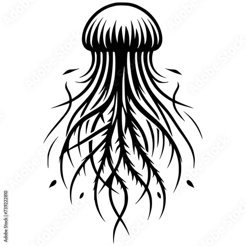 Silhouette of a jellyfish tattoo