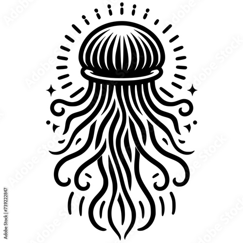 Silhouette of a jellyfish tattoo