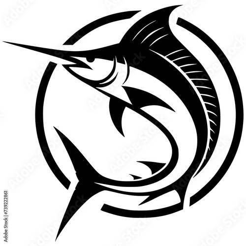 Simple and elegant marlin fish logo