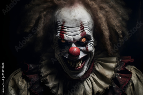 Clown Photo Banner - Brace Yourself for the Ominous Gaze and Bone-Chilling Presence.