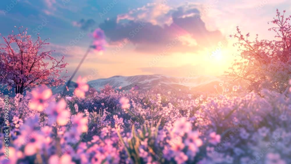 beautiful flowers grow up on spring video looping background for live ...