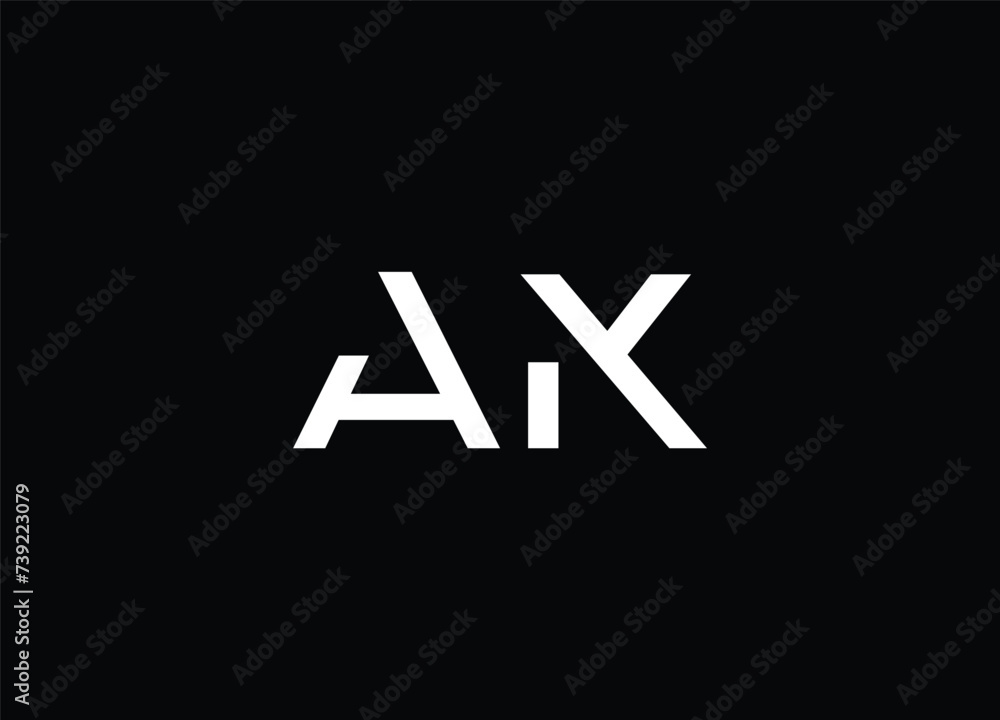 AK Initial Letter Logo Design victor illustration 