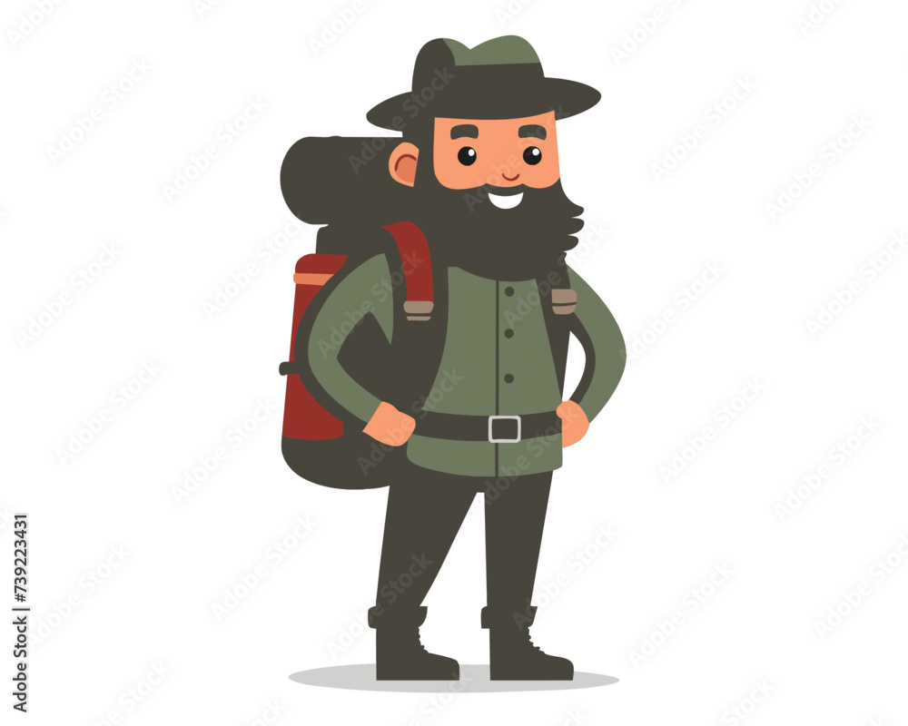 Collection design of outdoor people activity hiking and camping. Illustration for website, landing page, mobile app, poster and banner. Trendy flat vector illustration