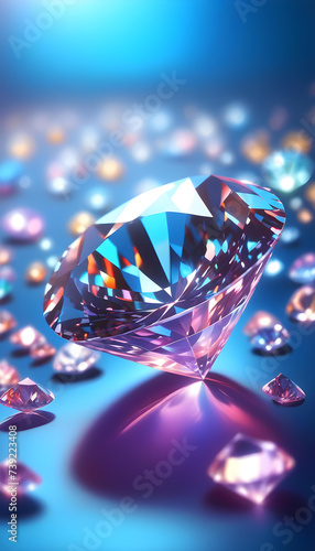 Diamond Gemstone, Precious, Luxury, Jewelry, Gem, Fashion, Accessories, Sparkle, Glitter, Expensive, Rare, Shiny, Elegant, AI Generated