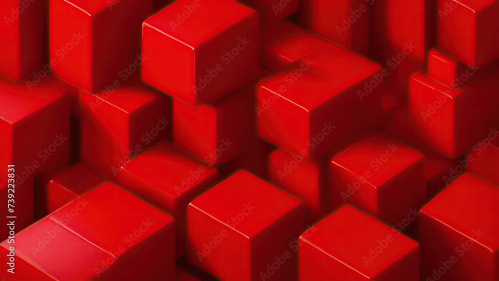 Abstract Red cubes background Abstract Red cubes background