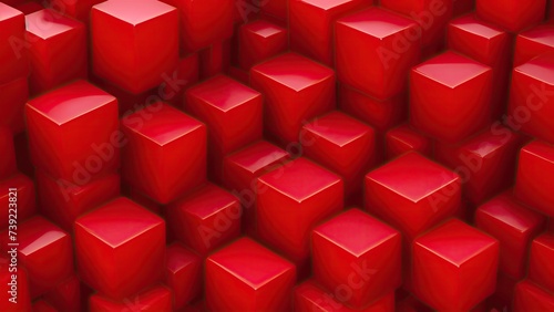 Abstract Red cubes background
