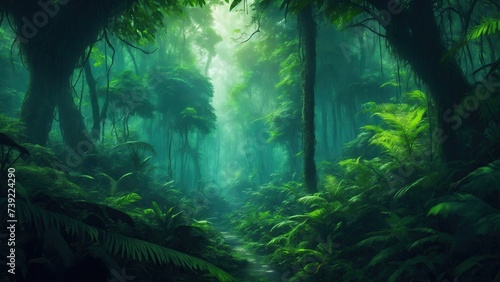 Jungle nature scene forest background © Reazy Studio