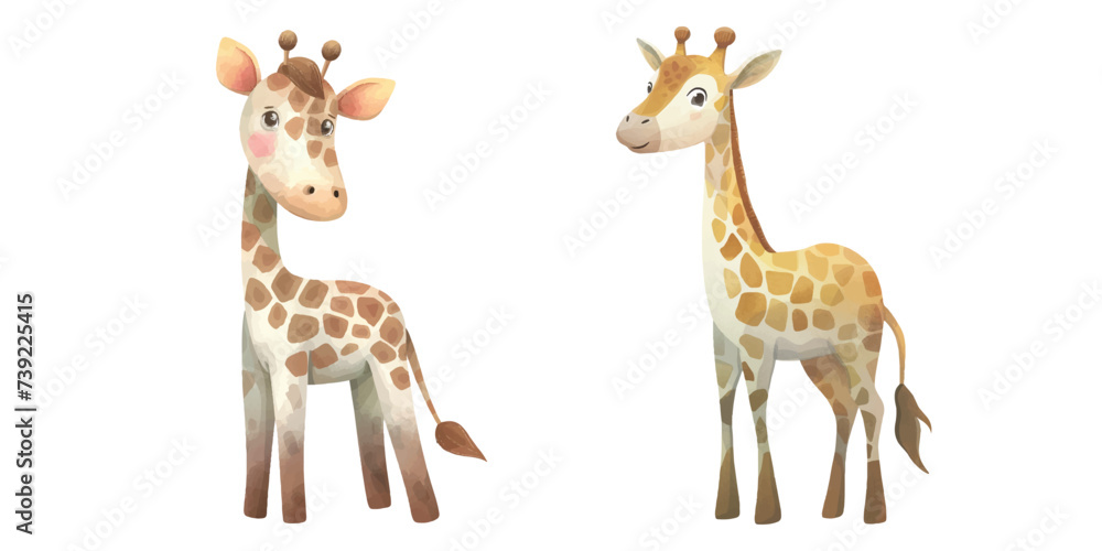 cute giraffe watercolour vector illustration cute giraffe watercolour vector illustration