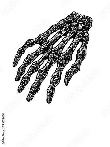 Gothic Reverie: Vector Artistry Unveiling a Skeleton Hand