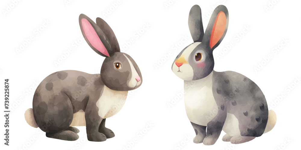 Fototapeta premium cute rabbit watercolour vector illustration