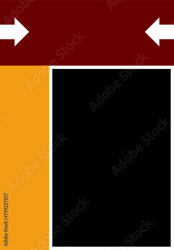 Poster template black background vector. Red color heading white inside arrows, golden yellow sub heading, black for detail design.
