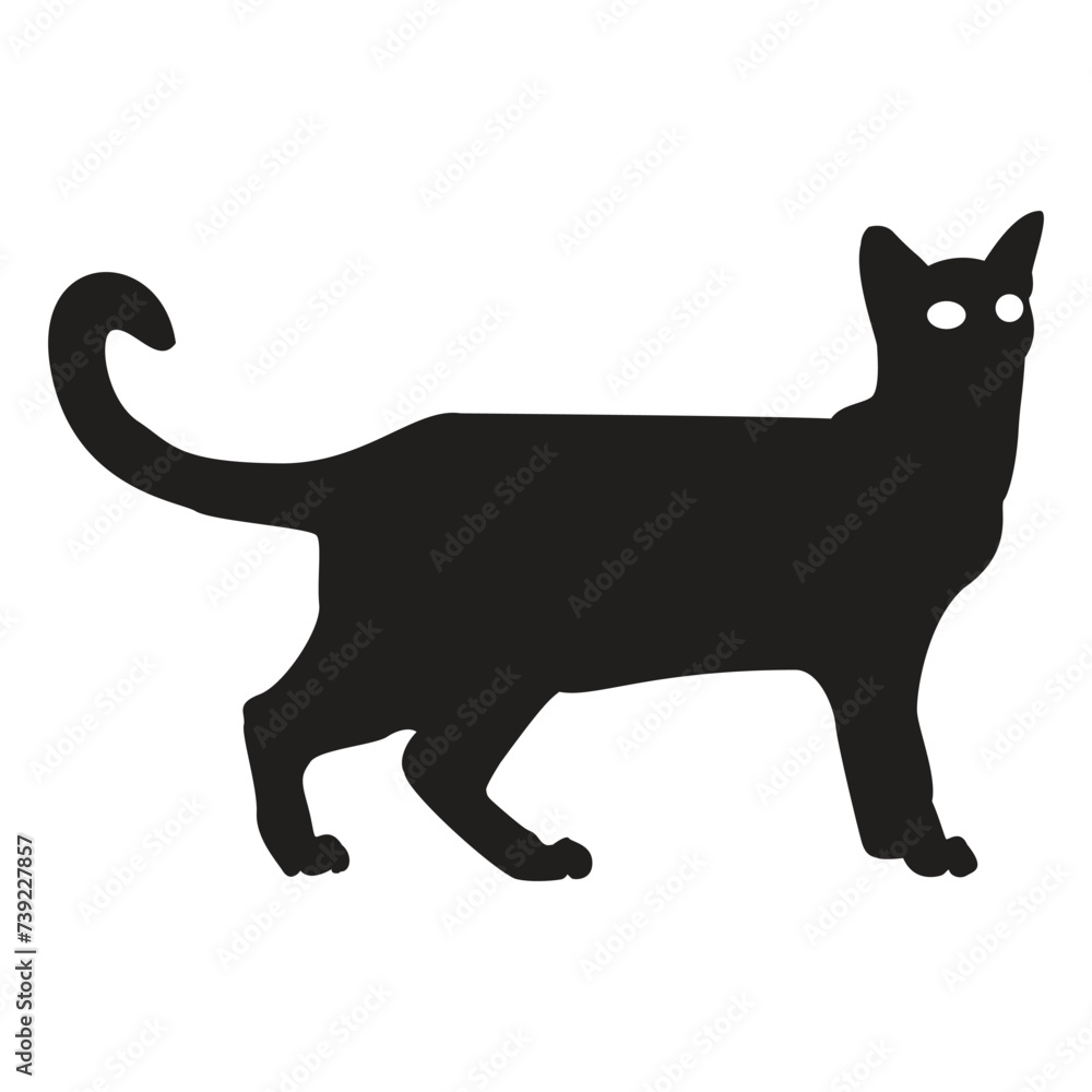 Cat Silhouettes on a white background
