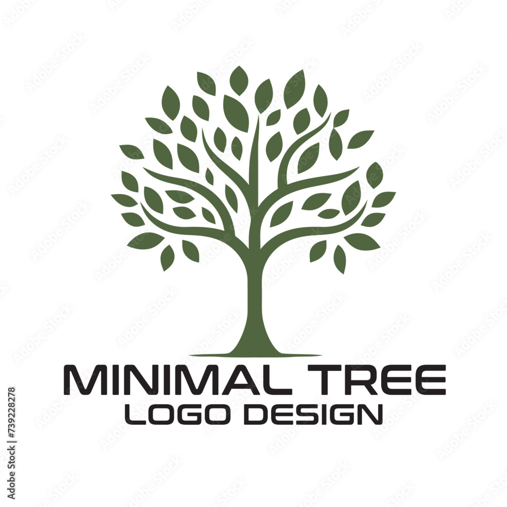 Obraz premium Minimal Tree Vector Logo Design