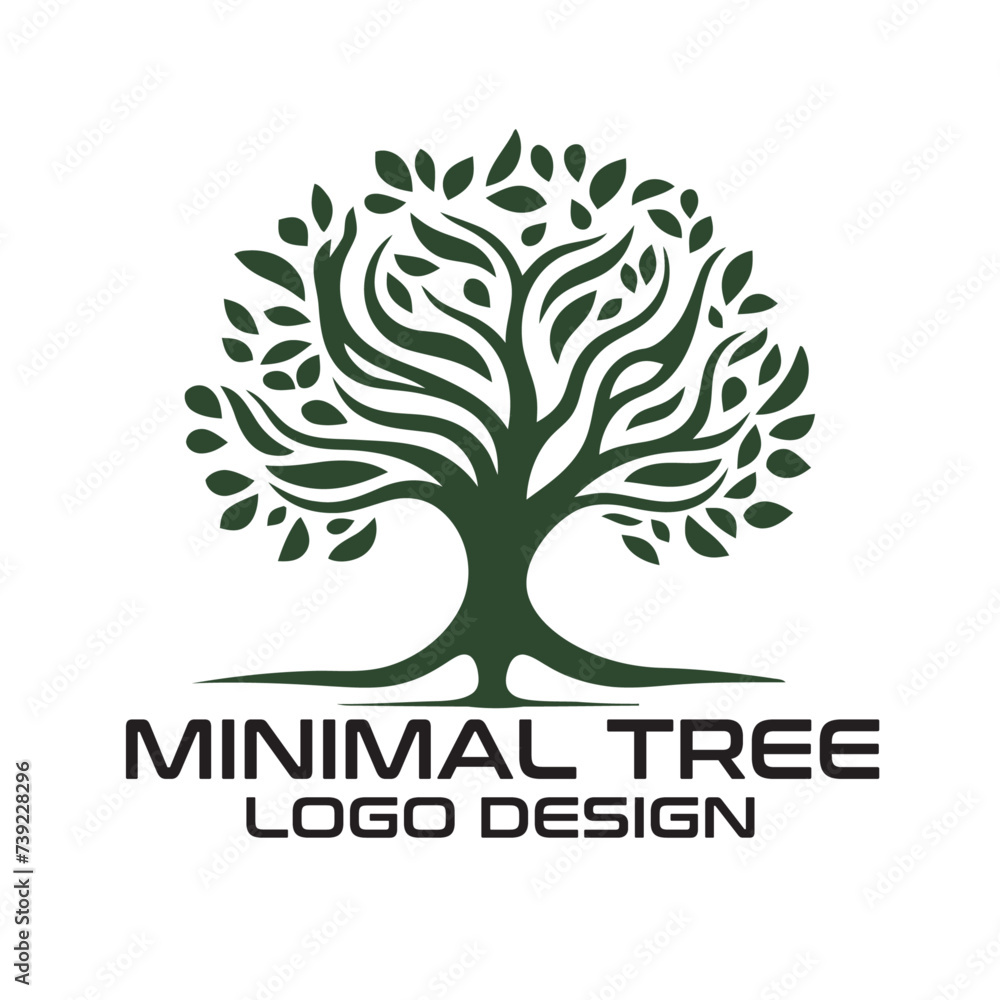 Minimal Tree Vector Logo Design Minimal Tree Vector Logo Design