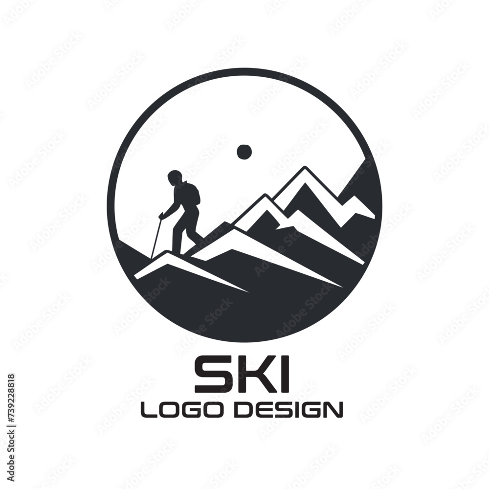 Ski Vector Logo Design