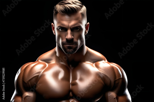 Muscular Man Posing for Picture © D