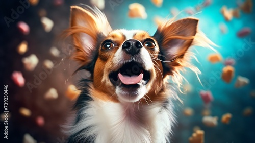 charming moment of your dog looking up at you with gratitude during feeding time, bright colored background_.jpg © Asad