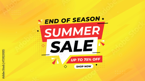 Summer sale Discount banner. summer offer sale banner vector template. Sale label and discounts background, Discount Promotion marketing poster design for web and Social. Vector Illustration.