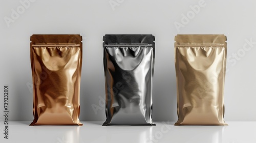 Mockup template coffee bag packaging ready to use for advertisment  photo