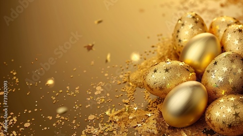 Golden Easter eggs 