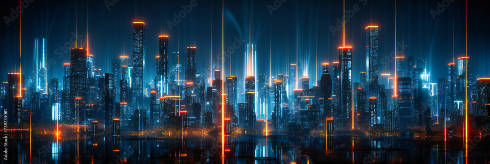 Neon Metropolis, A Vibrant Visualization of City Life Powered by Advanced Technologies