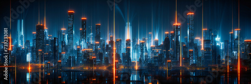 Neon Metropolis, A Vibrant Visualization of City Life Powered by Advanced Technologies