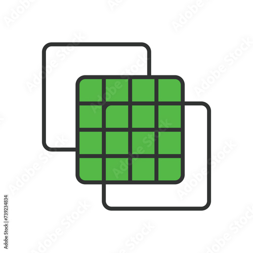 Parts of solar panel photovoltaic system icon in line design, green. Panel, system, parts, module isolated on white background vector. Parts of solar panel photovoltaic system editable stroke icon.