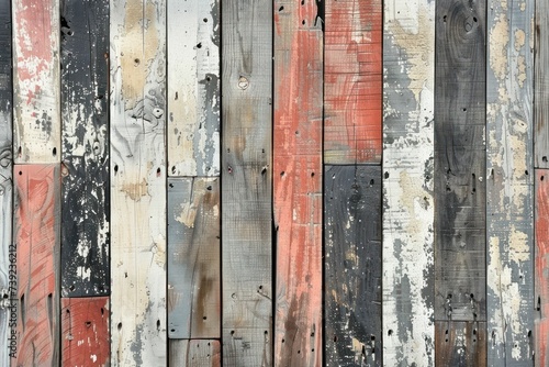 A rustic cabin feel is evoked by this distressed wood plank wallpaper  which looks weathered and worn