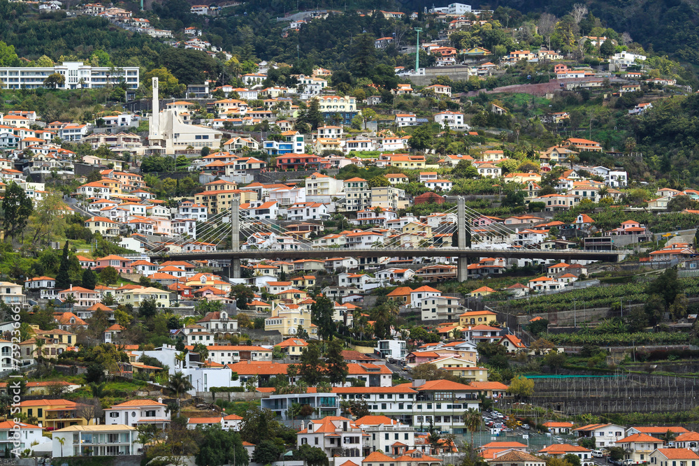 The sprawling hillside town of Funchal, the capital of Madeira
