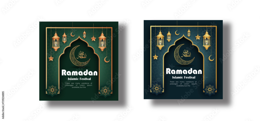 Ramadan Kareem traditional Islamic festival religious social media banner