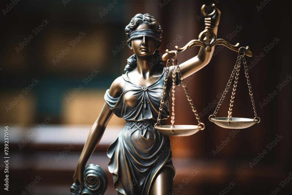 Closeup of Themis statue, concept of law and justice Closeup of Themis statue, concept of law and justice