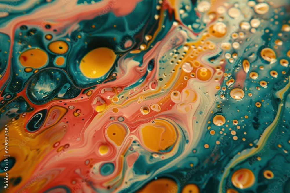 This marbleizing paint technique on paper produces unique designs through swirling patterns and a fluid texture