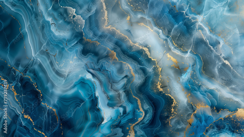 Oceanic Depths: Detailed Blue Marble Texture - obrazy, fototapety, plakaty 