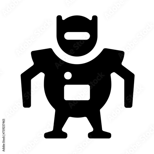 Humanoid Warrior Robot Solid Icon
